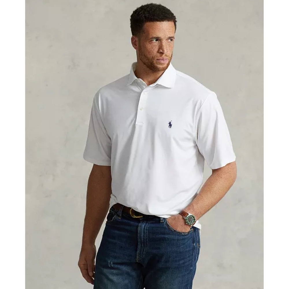 Polo Ralph Lauren Shirt Mens XXL White Cotton Short Sleeve Polo with Navy Pony